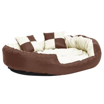 Reversible & Washable Dog Cushion - Brown & Cream | Hipomarket