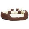 Reversible & Washable Dog Cushion - Brown & Cream | Hipomarket