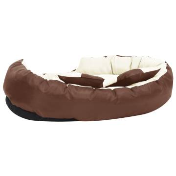 Reversible & Washable Dog Cushion - Brown & Cream | Hipomarket