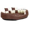 Reversible & Washable Dog Cushion - Brown & Cream | Hipomarket