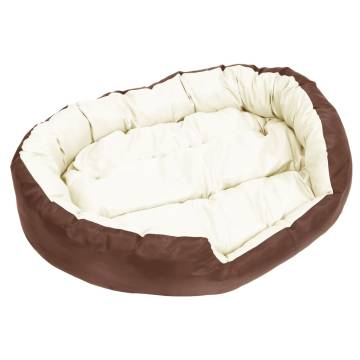 Reversible & Washable Dog Cushion - Brown & Cream | Hipomarket