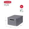 Curver Storage Box with Lid Style M 18L Metallic Silver