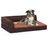 Ergonomic Dog Bed Mattress - 75x53 cm Linen Look Fleece Brown