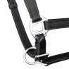 Real Leather Headcollar - Adjustable Black Cob Halter