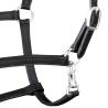 Real Leather Headcollar - Adjustable Black Cob Halter