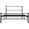 Black Metal Bed Frame 100x200 cm - Stylish & Durable