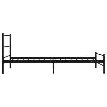 Black Metal Bed Frame 100x200 cm - Stylish & Durable