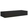 Wall-Mounted Drawer Shelves - Elegant Black MDF Design