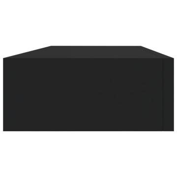 Wall-Mounted Drawer Shelves - Elegant Black MDF Design