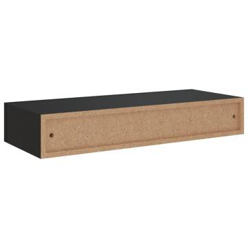 Wall-Mounted Drawer Shelves - Elegant Black MDF Design