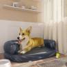 Ergonomic Foam Dog Bed Dark Blue 75x53 cm Faux Leather Colour dark blue Size 75 x 53 cm 