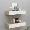 Wall Drawer Shelves 2 pcs Oak and White 60x23.5x10cm MDF Colour oak and white Size 60 x 23.5 x 10 cm Quantity in Package 2 Number of Pieces 1 