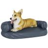 Ergonomic Foam Dog Bed - Dark Blue Faux Leather, 75x53 cm