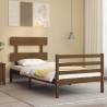 Bed Frame with Headboard Honey Brown 90x200 cm Solid Wood Colour honey brown Size 90 x 200 cm Model low 