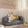 Ergonomic Foam Dog Bed Grey 60x42 cm Faux Leather Colour grey Size 60 x 42 cm 