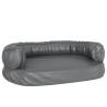 Ergonomic Foam Dog Bed - Grey Faux Leather 60x42 cm | Hipo Market