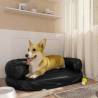 Ergonomic Foam Dog Bed Black 75x53 cm Faux Leather Colour black Size 75 x 53 cm 