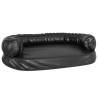 Ergonomic Foam Dog Bed in Black - 75x53 cm Faux Leather