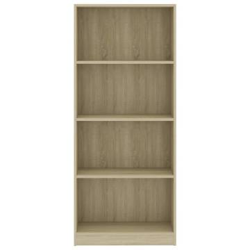 4-Tier Book Cabinet in Sonoma Oak - Stylish & Modern Design