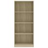 4-Tier Book Cabinet in Sonoma Oak - Stylish & Modern Design