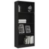 4-Tier Black Book Cabinet - Stylish & Modern Design