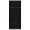 4-Tier Black Book Cabinet - Stylish & Modern Design