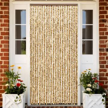 Fly Curtain Beige and Brown 100x230 cm Chenille | HipoMarket