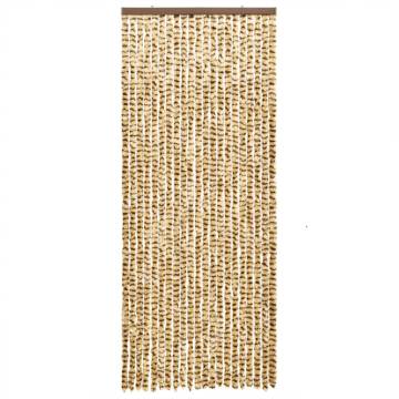 Fly Curtain Beige and Brown 100x230 cm Chenille | HipoMarket