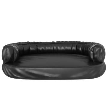 Ergonomic Foam Dog Bed in Black - 75x53 cm Faux Leather