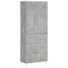 Stylish Highboard in Concrete Grey - 69.5x34x180 cm