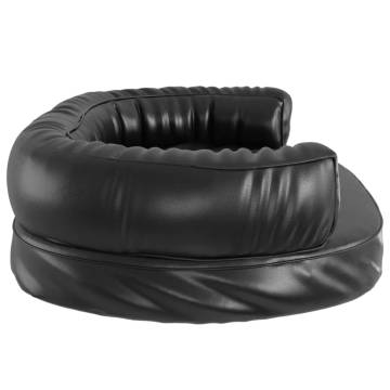 Ergonomic Foam Dog Bed in Black - 75x53 cm Faux Leather