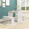 3 Piece Dining Set High Gloss White Engineered Wood Colour high gloss white Number of 1 