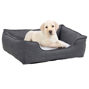 Comfortable Grey & White Dog Bed - 85.5x70x23 cm