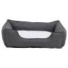 Comfortable Grey & White Dog Bed - 85.5x70x23 cm