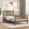 Bed Frame with Headboard Honey Brown 90x200 cm Solid Wood Colour honey brown Size 90 x 200 cm 