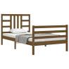 Honey Brown Bed Frame with Headboard - Solid Wood 90x200 cm