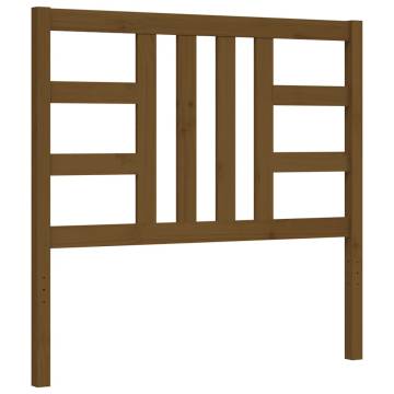 Honey Brown Bed Frame with Headboard - Solid Wood 90x200 cm