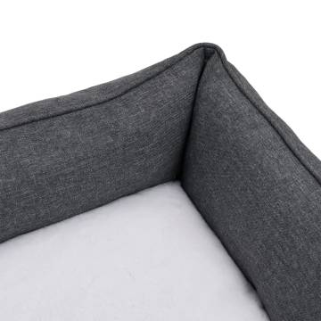 Comfortable Grey & White Dog Bed - 85.5x70x23 cm