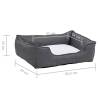 Comfortable Grey & White Dog Bed - 85.5x70x23 cm