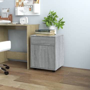 Rolling Cabinet Grey Sonoma 45x38x54 cm | Hipomarket