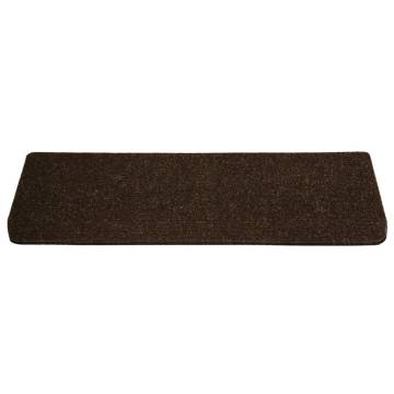 15 pcs Brown Stair Mats - Non-Slip & Washable | HipoMarket