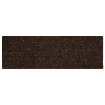 15 pcs Brown Stair Mats - Non-Slip & Washable | HipoMarket