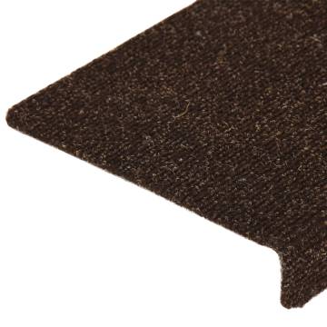 15 pcs Brown Stair Mats - Non-Slip & Washable | HipoMarket