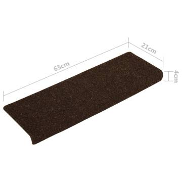 15 pcs Brown Stair Mats - Non-Slip & Washable | HipoMarket