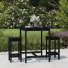 3 Piece Garden Bar Set Black Solid Wood Pine Colour black Number of 3 