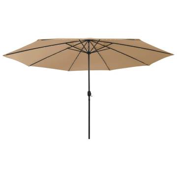 Outdoor Parasol with LED Lights - 400 cm Taupe | HipoMarket