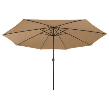 Outdoor Parasol with LED Lights - 400 cm Taupe | HipoMarket