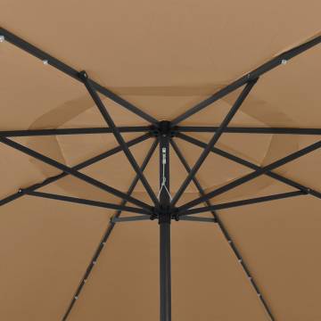 Outdoor Parasol with LED Lights - 400 cm Taupe | HipoMarket