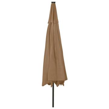 Outdoor Parasol with LED Lights - 400 cm Taupe | HipoMarket