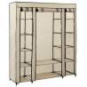 Wardrobe with Compartments and Rods Cream 150x45x176 cm Fabric Colour cream Quantity in Package 1 Amount 